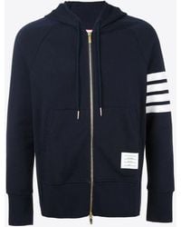 Thom Browne - 4-Bar Stripes Zip-Up Hooded Sweatshirt - Lyst