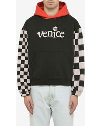 ERL - Venice Print Paneled Hooded Sweatshirt - Lyst