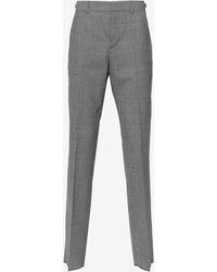 Versace - Tapered Houndstooth Wool Tailored Pants - Lyst