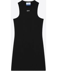 Off-White c/o Virgil Abloh - Sleek Rowing Logo-Print Mini Dress - Lyst