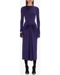 Victoria Beckham - Long-Sleeved Gathered Midi Dress - Lyst