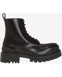 Balenciaga - Strike 20Mm Lace-Up Leather Boots - Lyst