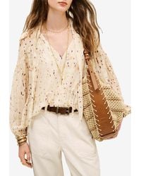 Ba&sh - Kamala Printed V-Neck Blouse - Lyst