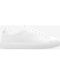 Versace - Greca Leather Low-Top Sneakers - Lyst