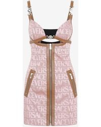 Versace - Canvas Logo Mini Dress - Lyst