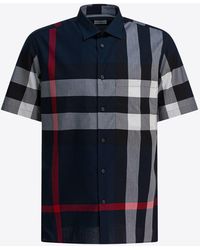 Burberry - "Check" Cotton Shirt - Lyst