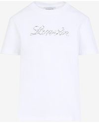 Lanvin - Embroidered Script Logo T-Shirt - Lyst