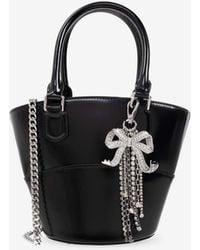 Self-Portrait - Leather Tote Bag With Bow Charms - Lyst