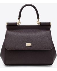 Dolce & Gabbana - Large Sicily Hammered Leather Top Handle Bag - Lyst