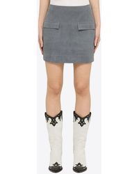 Loulou Studio - A-Line Suede Mini Skirt - Lyst