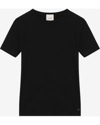 Calvin Klein - Logo Embroidered Ribbed T-Shirt - Lyst