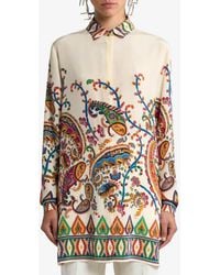 Etro - Paisley Print Silk Long-Sleeved Shirt - Lyst