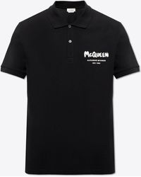 Alexander McQueen - Embroidered Graffiti Logo Polo T-Shirt - Lyst