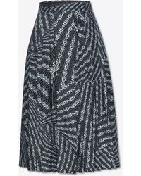 Tory Burch - Printed Silk Pleated Midi Skirt - Lyst