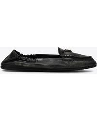 Prada Vintage Effect Nappa Leather Moccasins For in Black | Lyst