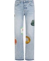 Amiri - Travel Patch Straight-Leg Jeans - Lyst
