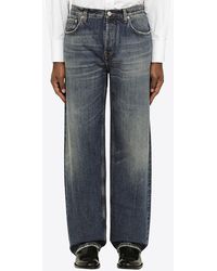 Burberry - Washed Japanese Wide-Leg Jeans - Lyst