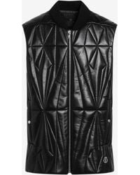 Moncler - Quilted Leather Zip-Up Vest - Lyst