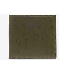 Alexander McQueen - Graffiti Print Bi-Fold Leather Wallet - Lyst