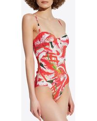 Tory Burch - Floral Print One-Piece Swimsuit - Lyst