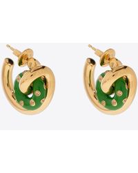 Bottega Veneta - Loop Embellished Hoop Earrings - Lyst