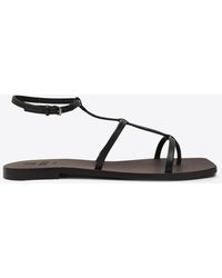 Brunello Cucinelli - Nappa Leather Sandals With Monili Strap - Lyst