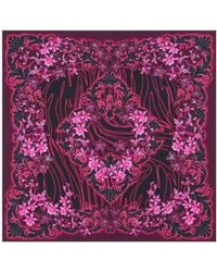 Versace - Floral-print Silk Scarf - Lyst