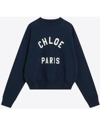 Chloé - Logo Patch Cropped Sweatshirt - Lyst