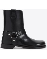 Loewe - Campo Biker Leather Boots - Lyst