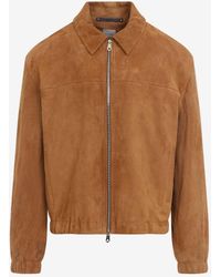 Paul Smith - Oversized Suede Leather Jacket - Lyst