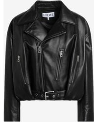 Loewe - Lambskin Biker Jacket - Lyst