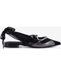 Pinko - Logo-Plaque Leather Ballet Flats - Lyst