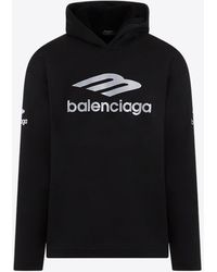 Balenciaga - 3B Sports Icon Oversized Hoodie - Lyst