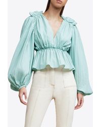 Acler - Lyall Puff-Sleeved Cropped Blouse - Lyst