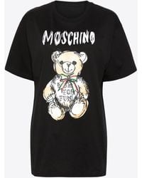 Moschino - Hand Drawn Teddy Bear Logo T-Shirt - Lyst