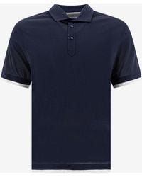 Brunello Cucinelli - Silk-Blend Polo T-Shirt - Lyst