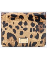 Dolce & Gabbana - Leopard Print Polished Leather Wallet - Lyst