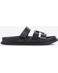 Tory Burch - T-Slide Leather Sandals - Lyst