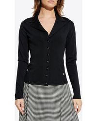Dolce & Gabbana - Dg Logo Button-Up Knit Cardigan - Lyst