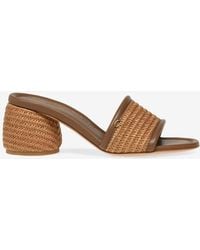 Gianvito Rossi - Amami 60 Leather And Raffia Sandals - Lyst