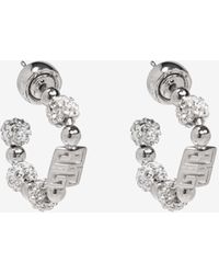 Givenchy - 4G Crystal Embellished Hoop Earrings - Lyst
