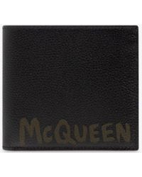 Alexander McQueen - Graffiti Logo Leather Bi-Fold Wallet - Lyst