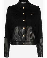 Tom Ford - Denim And Leather Jacket - Lyst