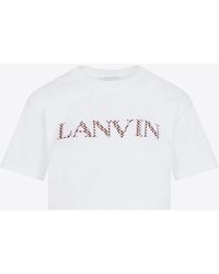 Lanvin - Curb Embroidered Cropped T-Shirt - Lyst