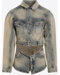 Egonlab - Cut-Out Vintage-Effect Denim Jacket - Lyst