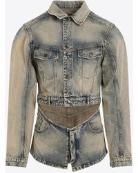 Egonlab - Cut-Out Vintage-Effect Denim Jacket - Lyst
