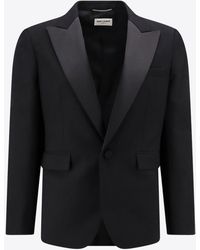Saint Laurent - Single-Breasted Tuxedo Wool Jacket - Lyst