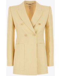 Chloé - Cream Hemp Blend Blazer - Lyst