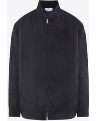 Prada - Triangle Logo Oversized Zip-Up Jacket - Lyst