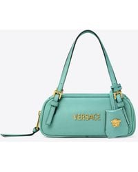 Versace - Mini Logo Tag Leather Shoulder Bag - Lyst